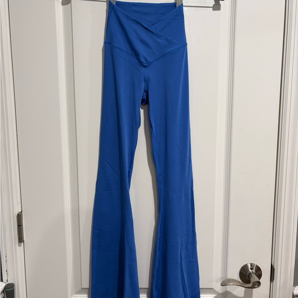 Aerie Blue Crossover Flare Leggings